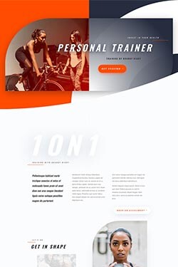personal trainer web page layout